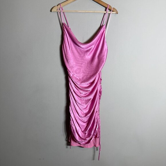 Bardot Revolve Mini Ruched Dress Women's 6 Small Vint Pink Cocktail Party Event - Picture 5 of 13